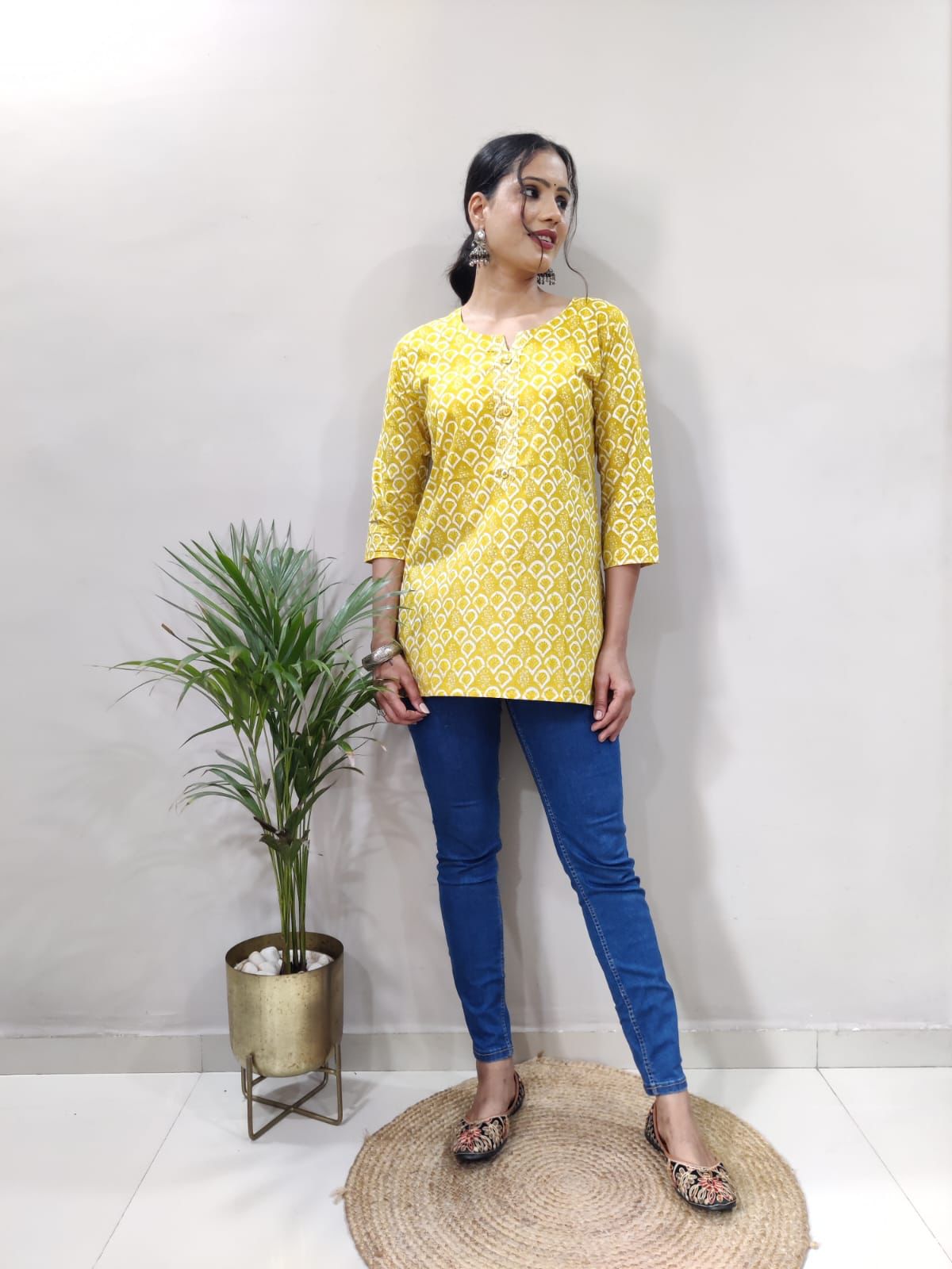 Mann Regular Wear Cotton Short Printed Kurtis Catalog